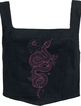 Gothic Korsett - Withered Garden - Snakeheart Corset - L bis XXL - für Damen - Größe L - schwarz/lila - Frauen - female - Killstar - FashionsVida