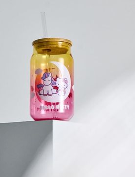 Bicchiere riutilizzabile con cannuccia Hello Kitty - multicolor