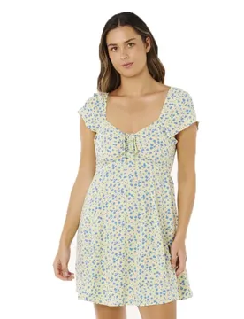 Robe Courte à Manches Courtes Surf Side Light Yellow M