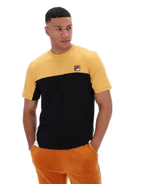 Oak Buff Tiebreaker Colour Block T-Shirt - XS - FILA - FashionsVida