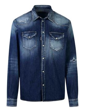 Dsquared2 Camicia in cotone blu