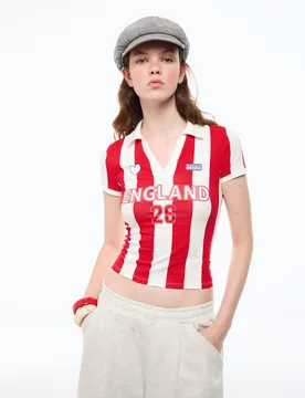 Polo Ajusté Angleterre Fifa World Cup™ M Rouge - Bershka - FashionsVida