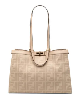 Zucca Embroidered Canvas Peekaboo X Tote - Fendi - FashionsVida