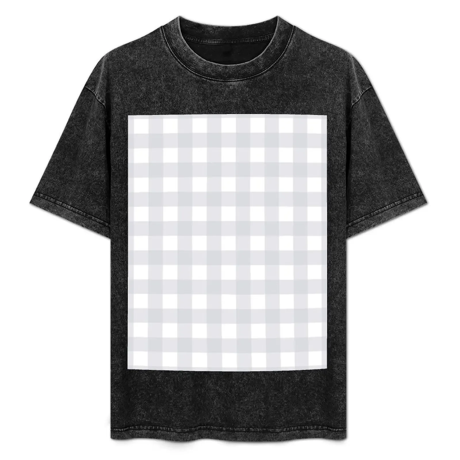 Light Grey Gingham Pattern T-Shirt Comfort Stretch Tee Shirt - Aliexpress - FashionsVida