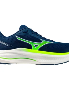 Wave Inspire 22 Running Shoes Estate Blue / Lightning Yellow / Lightning Yellow UK 11.5 Men - Mizuno - FashionsVida