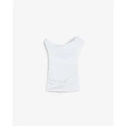 Camiseta de mujer slim fit con escote asimétrico