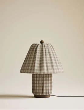 Full Pleat Gingham Table Lamp Neutral - M&S - FashionsVida