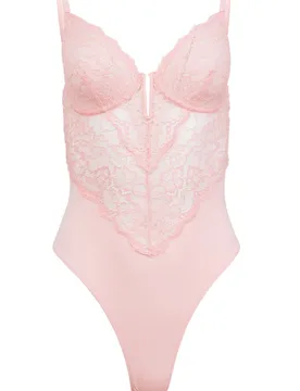 Fleur Du Mal Peach Blossom Lace Bodysuit - Other Designers - FashionsVida