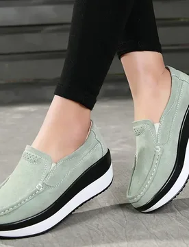 Creepers Platform Shoes Women Flats Women Loafers Spring Autumn Casual Suede Leather Shoes Ladies Moccasins Slip On Plus Size 42 - Aliexpress - FashionsVida