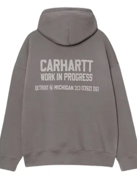 Felpa hooded distance - graphite stone dyed - CARHARTT WIP - FashionsVida