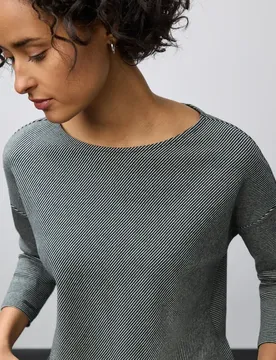 Shirt mit Rippstruktur female Grün