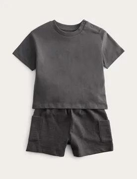 Pure Cotton Shirt & Cargo Shorts Outfit (0-5 Yrs) Multi male - M&S - FashionsVida