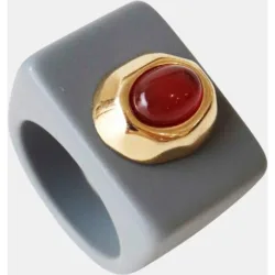 Anillo con ágata miel