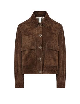 Chaqueta de cuero JOAN VOLTERRA marrón 36