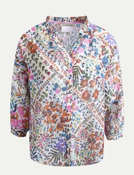 Bluse mit Rüschenkragen Mehrfarbig L - Smith & Soul - FashionsVida