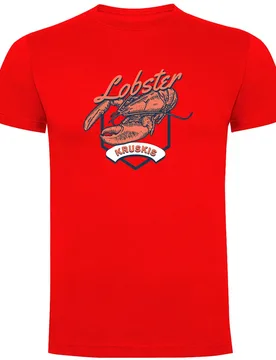 Seafood Lobster Short Sleeve T-shirt Red S Men - Kruskis - FashionsVida