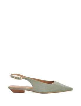 Women's 'Hostess' Suede Ballet Pumps in Green Size: 3 - Green - Size: 3 - Dune london - FashionsVida
