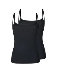 Top - Unterhemd 2er Pkg. ADVANTAGE COTTON STRETCH black schwarz 40 damen