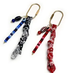 Natural Stone Keychain Charms Irregular Beaded Keychain Accessories Tassel Rope Keychains for Women Car Key Chain Bag Charms