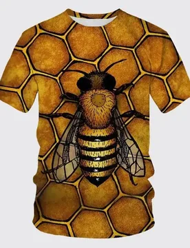 New 3d Bee Print Hd Pattern Men's And Women's Children's Casual Shirt Fashion Round Neck Street Summer Light Top Short Sleeve - Aliexpress - FashionsVida