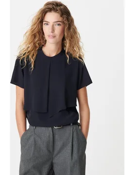 Top de mujer cropeed recubierto con efecto lamé - IKKS - FashionsVida