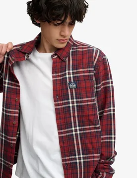 Superdry Herren Langärmliges Baumwoll-holzfällerhemd Red - Größe: XL - 74.99 - FashionsVida