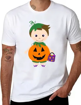Pumpkin Costume Boy Light Skin Brown Hair T-Shirt t shirt custom print funny t shirts dark humor T-Shirt - Aliexpress - FashionsVida