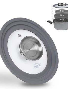 STONELINE Universal Glasdeckel 16/18/20 mit Aroma-Funktion Grau