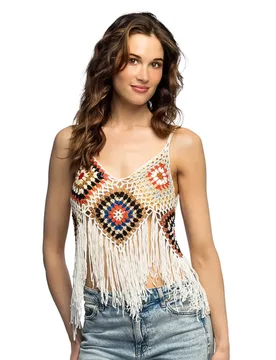 Boho-Fransentop Häkel Erwachsene - BOLAND BV - FashionsVida