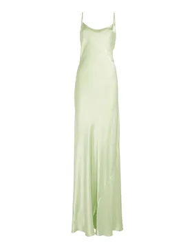 Satin Maxi Slip Dress - Victoria Beckham - FashionsVida