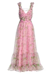 Abendkleid mit floralem Print und R female