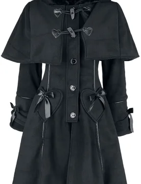 Rockabilly Mantel - Edelmina Coat - XL - für Damen - Größe XL - schwarz - Frauen - female - Poizen Industries - FashionsVida
