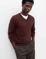 Air Yarn V Neck Jumper Bordeaux male