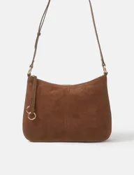 Suede Cross Body Bag Tan female