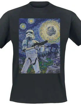 T-Shirt - Stormy Night - S bis XXL - für Männer - Größe S - schwarz - Lizenzierter Fanartikel - Männer - male - Star Wars - FashionsVida