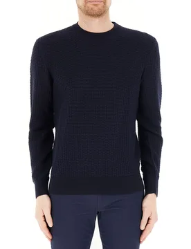 Maglione in cotone BOSS BLU NAVY L - Hugo Boss - FashionsVida
