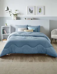 Linen Print 4.5 Tog Coverless Duvet Light Blue