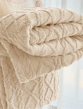 Pieza Manta de forro polar de jacquard de tafetán reforzado, de grosor medio, adecuada para todas las estaciones, suave y cálida, se puede usar como - Shein - FashionsVida