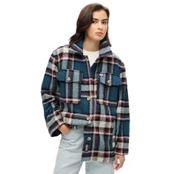 Camicia Overshirt Heavyweight Unlined Petrol Blue Check XS