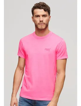 Maglietta A Maniche Corte Essential Logo Emb Neon Dry Fluro Pink 3XL - Superdry - FashionsVida