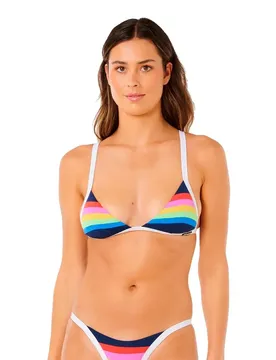 Haut De Bikini Surf Stripe Fixed Tri Dark Navy M