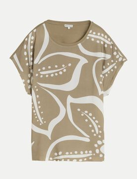 T-Shirt mit Print Beige XL