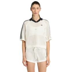 Knitted Crochet Polo Damen Polohemden - Weiß - Größe S (34-36) - Poly Mesh White S (34-36)