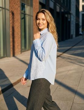 Camicia con applicazione - azzurro