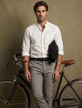Pantaloni chino slim a quadri con misto viscosa - grigio chiaro