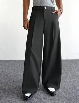 Pantalones con efecto de mezclilla para hombres, pantalones casuales con estampado de flor de durazno, pantalones versátiles de moda estadounidense r - Shein - FashionsVida