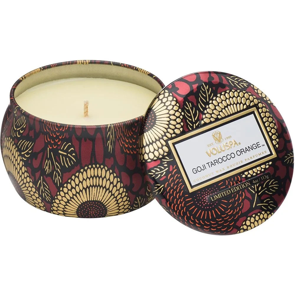 Vela perfumada en lata Goji Tarocco Orange Japónica - Voluspa - FashionsVida