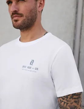 Street One T-Shirt mit Backprint male Weiß - Street One MEN - FashionsVida