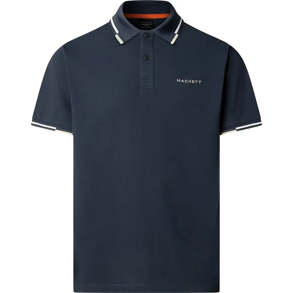 Polo à Manches Courtes Coast Tipped Navy M - Hackett - FashionsVida