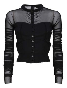 Pinko Cardigan Con Maniche In Tulle